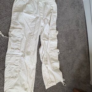 Abercrombie & Fitch Off-White Elastic Waist Pants